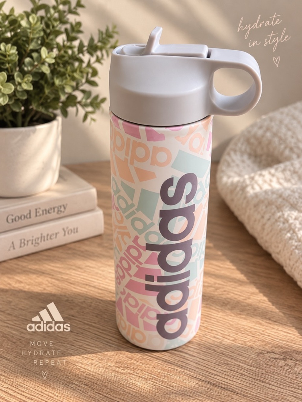 Adidas Pastel Insulated Water Bottle – Like New 🌸